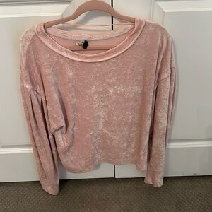We the Free pink velvet top